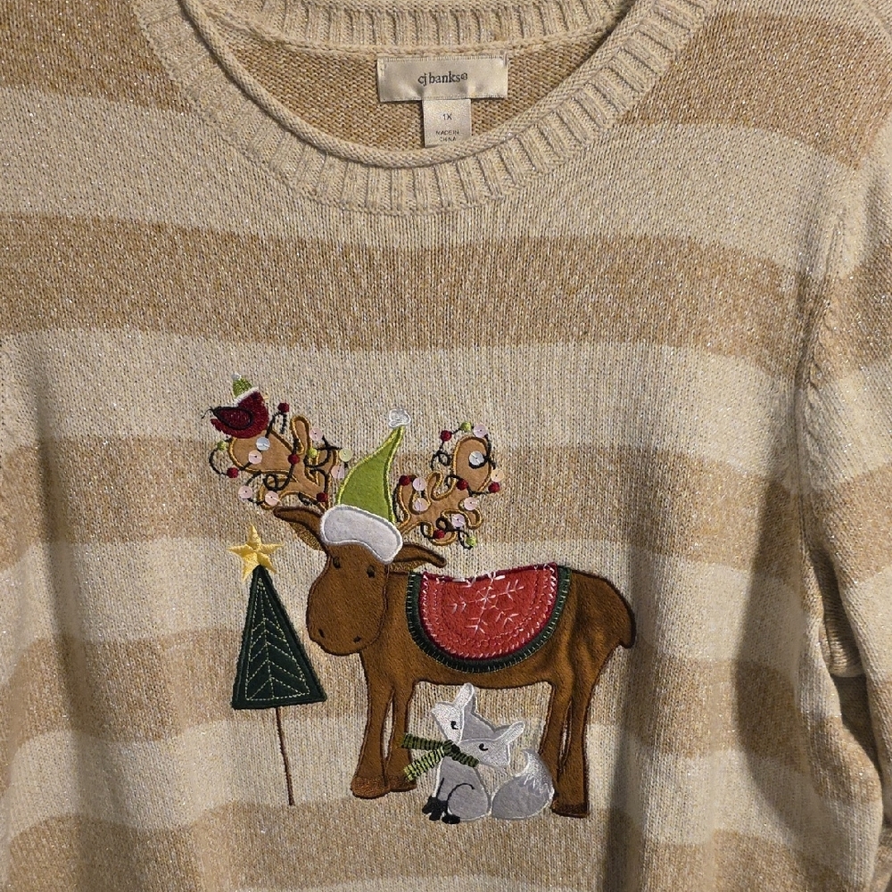 CJ Banks Cream Knit Sweater - Picture 5 of 7